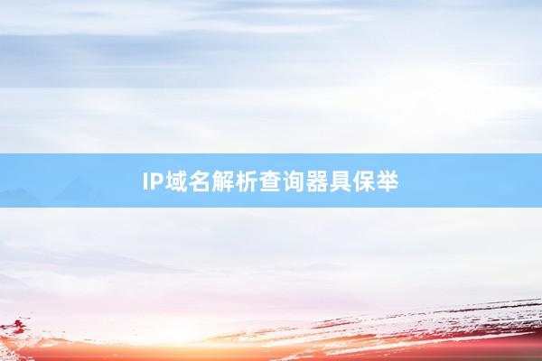 IP域名解析查询器具保举